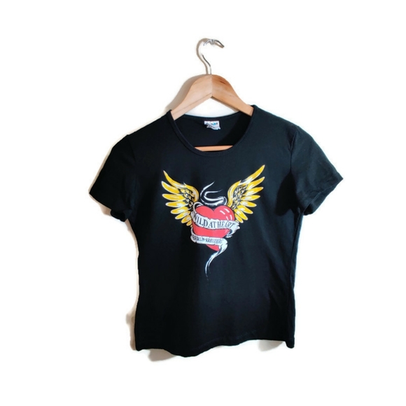 SONAR Black Multicolored Short Sleeve Graphic Print "Wild At Heart" Berlin Tee M - Picture 1 of 11